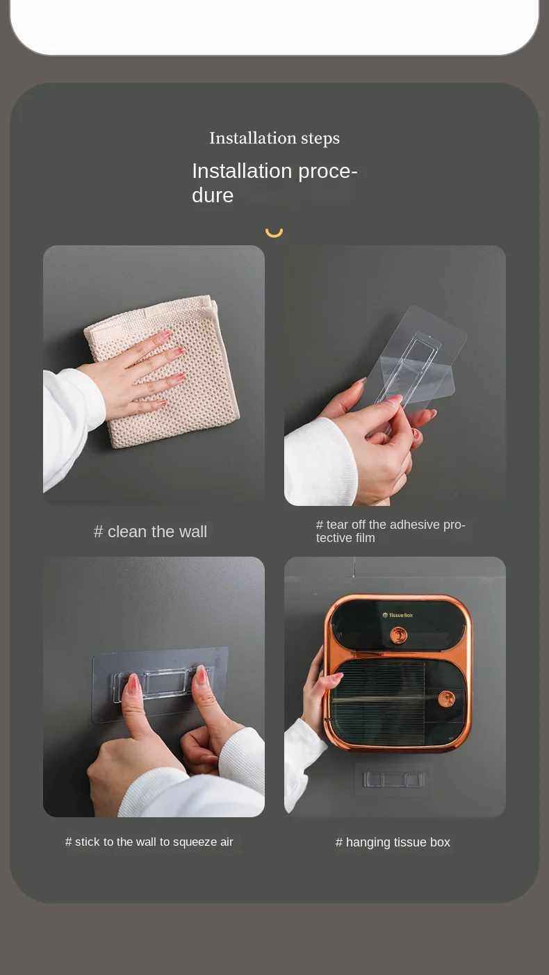 S24d6e20f5fb8497c9d77c4448b8e0cdaa Toilet Tissue Box, Wall Mounted Waterproof Toilet Paper Box Punching Free Suction Paper Box Toilet Paper Roll Paper Storage Rack Mallzona