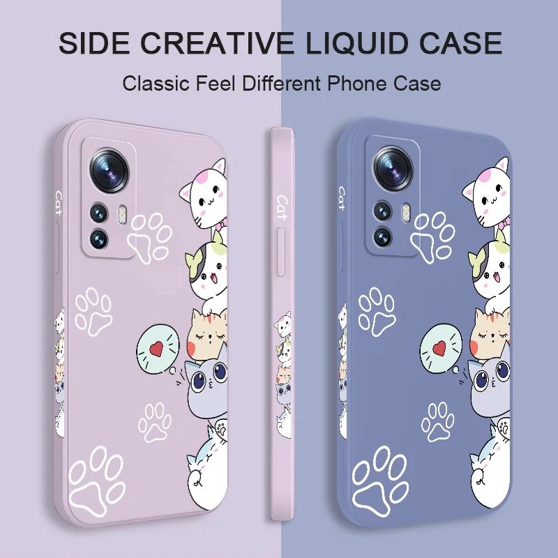 Adorable Stacking Cats Liquid Silicone Phone Case