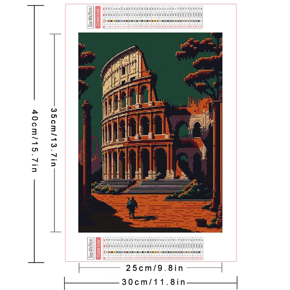Huacan 5D Diy Diamond Painting City Full Diamond Mosaic Embroidery Pixel Art Picture Cross Stitch Kit Rhinestone Home Decor Gift