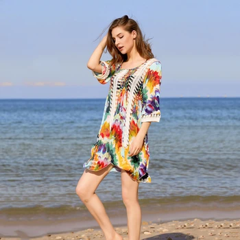 Hollow Out Crochet Cover Up Dress 1
