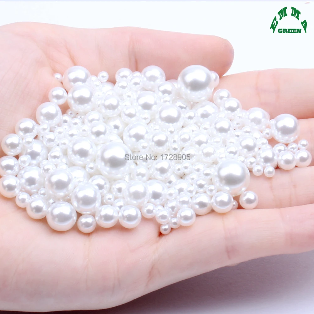 

Beads for Jewelry making No hole Pearls Acrylic Pearl without hole Tiny Small 3mm to 14mm White Pearl Bead with no hole for DIY