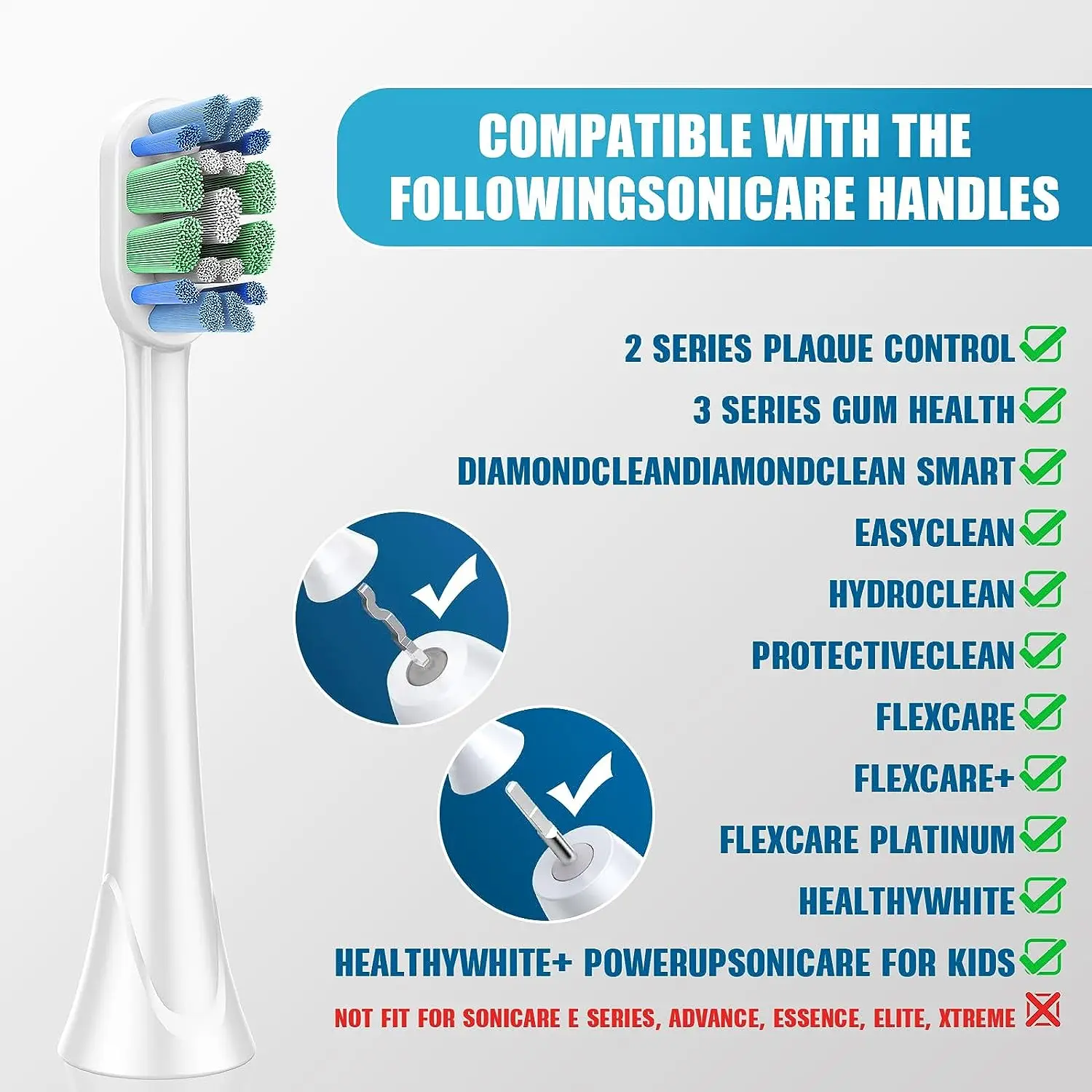16/20X Toothbrush Replacement Head Compatible with Philips Sonicare 4100 5100 3