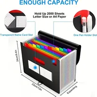 Rainbow 12-24-37Pocket Expanding File - A4 Accordion Folder, Portable Document/Bill/Receipt Holder for Organizing 3