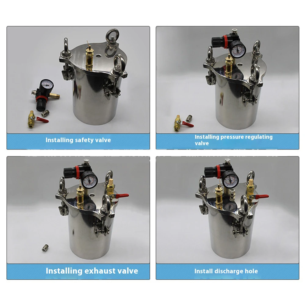 1 l pneumatischer Drucktankspender, Drucktank, 304 Edelstahlfass, geeignet für Fabriken und Labore – Detail 3