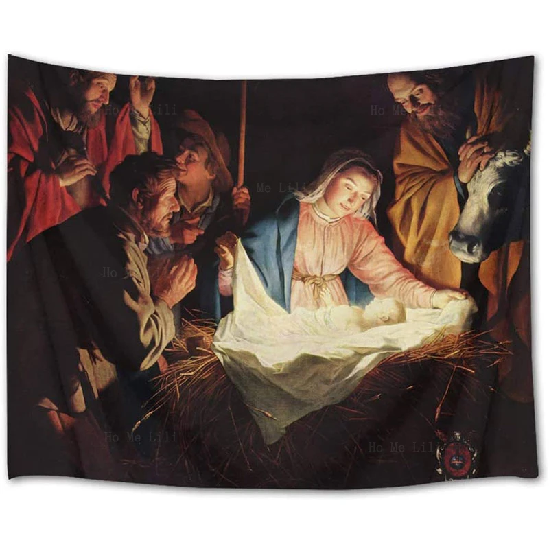 

Гобелен из витражного стекла с изображением рождественского Иисуса, Богородицы Марии, ангела для спальни, гостиной, спальни, спальни, домашний декор
