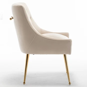 SEYNAR Modern Dining Chairs Set of 6, Velvet Accent Chair Tufted Back Armless Chair with Back Pull 4