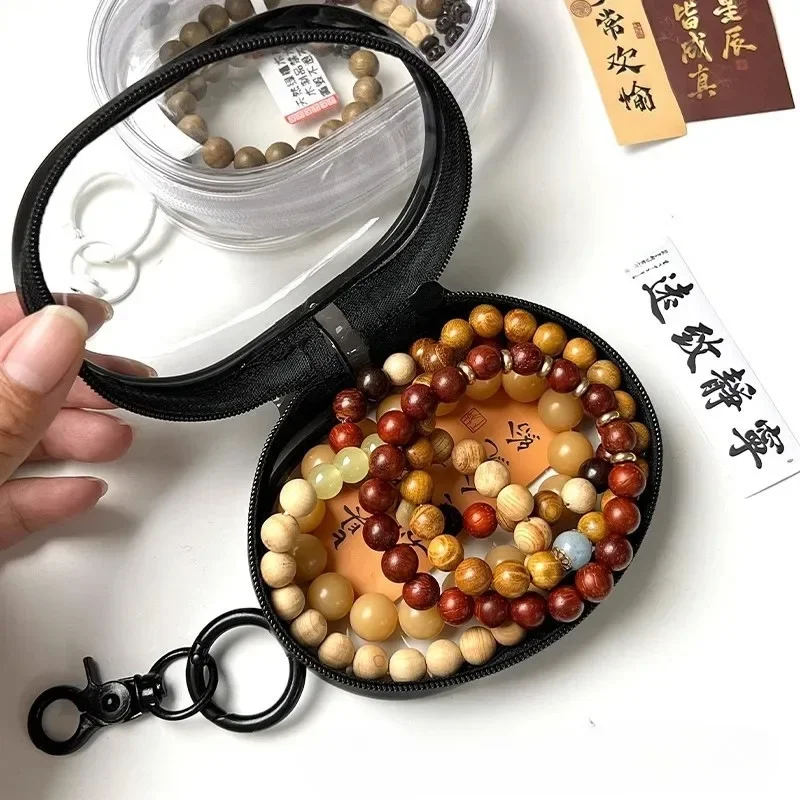 Round PVC transparent charging cable storage bag cable organizer box mobile phone charger portable headphone storage pouch