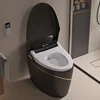 New Design P Trap Automatic One Piece Black-gold Bidet Best Sell Coloured Smart Toilet with Intelligent Voice Control 2