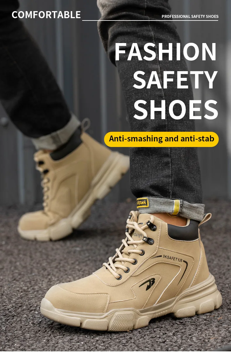 Men Work Safety Shoes Anti-smash Anti-stab Protective Shoes Lightweight Sneakers Steel Toe Shoes Male Work Boot Indestructible