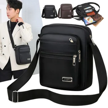 unisex outdoor chest bag multi layer large capacity stylish oxford cloth crossbody bag, casual multifunctional sports shoulder strap with adjustable zipper closure and anti theft design, suitable for daily commuting, outdoor sports, and adventures