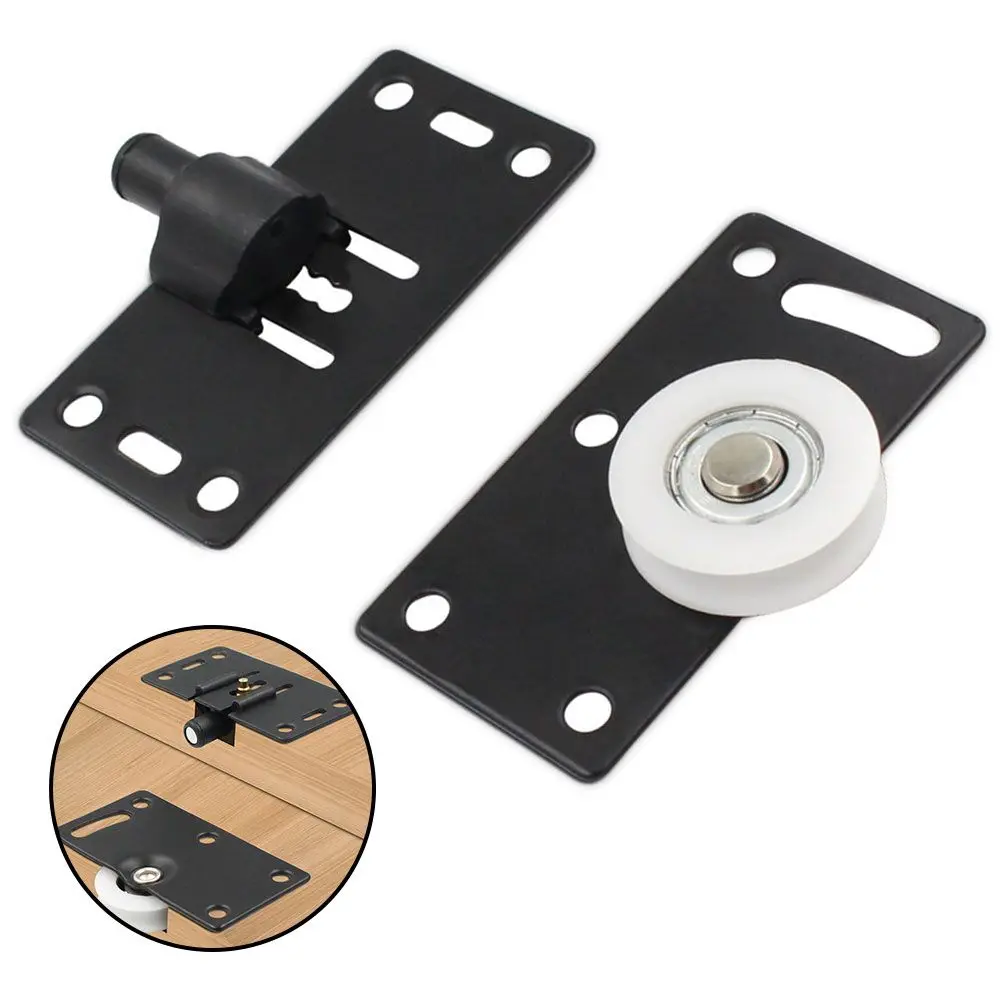 Wardrobe Pulling Black Sliding Door Wheels Rollers Pulleys Runners For Cupboard Wardrobe Home Improvement Hardware