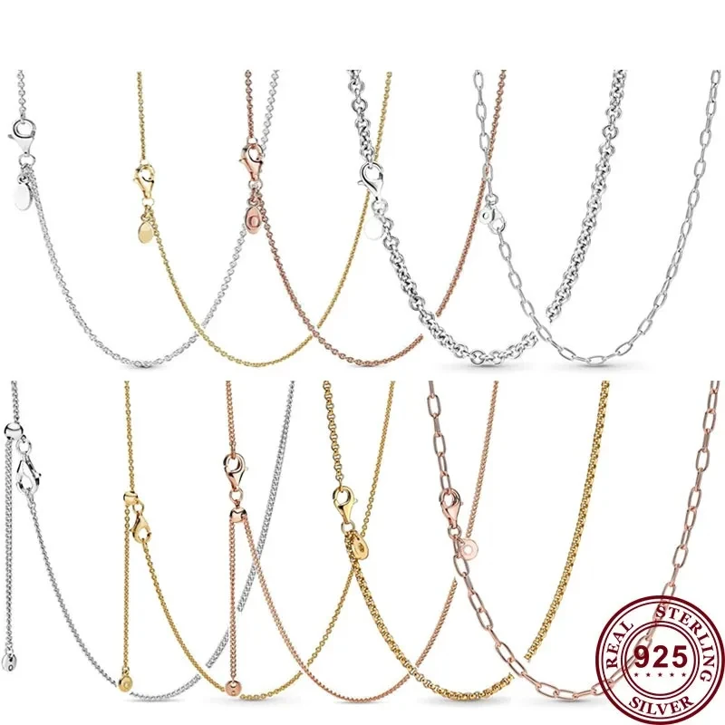 Hot Selling 925 Silver Exquisite Beaded Link Original Women's Thick Anchor Logo Necklace For Bead Pendant DIY Charm Jewelry xuqian hot selling grey bead board for diy bracelet necklace beading for jewelry making l0076