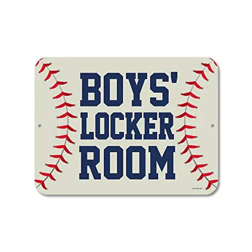 

Honey Dew Gifts Baseball Decor, Boy's Locker Room Metal Aluminum Novelty Signs,