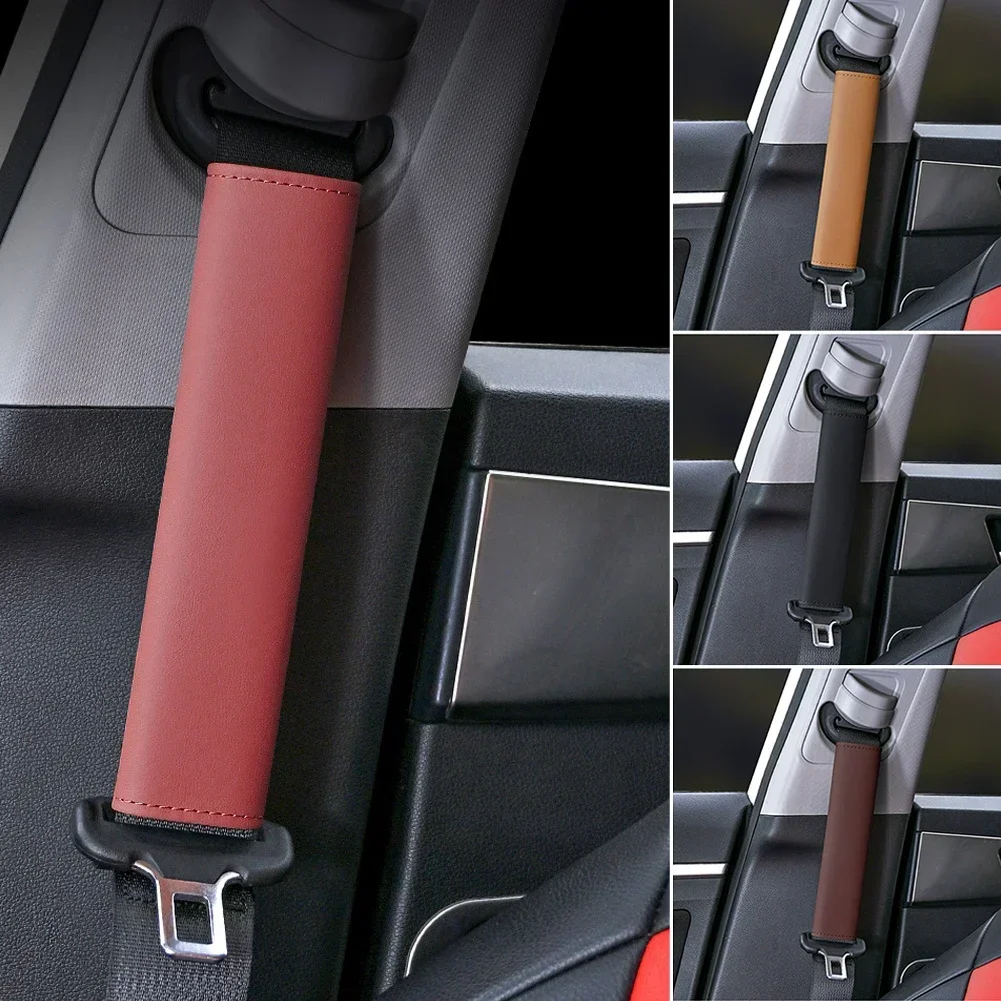 Luxurious Adjustable Leather Seat Belt Cover - Premium Shoulder Protector Pad