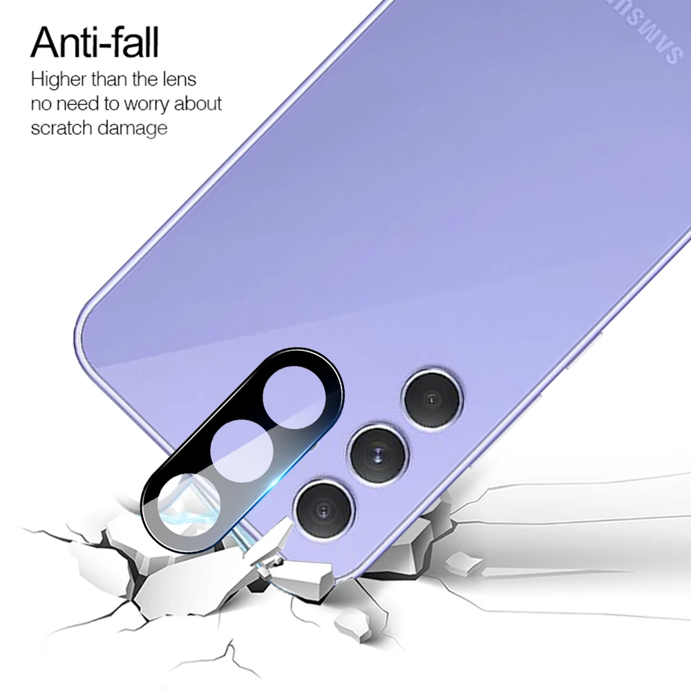 3D Curved Camera Screen Protector with Back Cover Lens Case - Tempered Glass