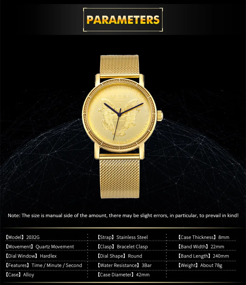 Luxus-Business-Uhr für Männer, Gold, Stahl, Mesh-Armband, Herren-Quarzuhr, wasserdicht, Armbanduhr 2032_voghion.com