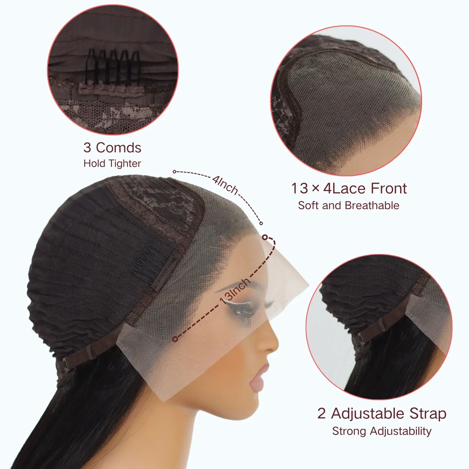 Black 13x4 Lace Front Wigs 32 Inch Long Straight Synthetic Wigs Free Part Lace Front Wig(32Inch)