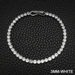 Elegant Multi - Color Rose Gold Tennis Bracelet Bangle for Women - Wedding Fashion Jewelry Party Gift (S5650 - 3MM - WHITE)