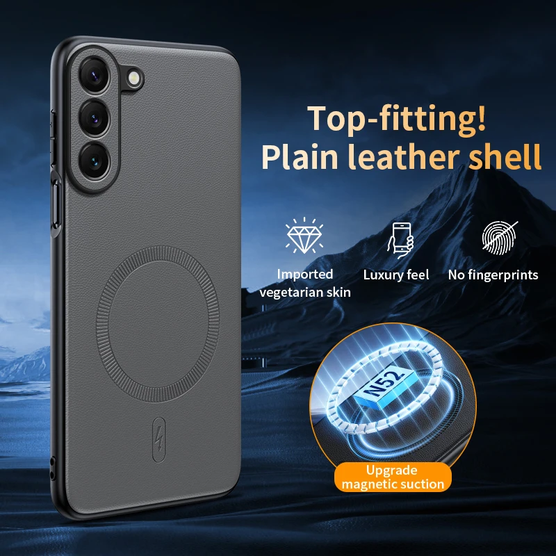 Ultra-Thin Vogue Leather Phone Case with Fall Protection and Magnetic Soft Cover
