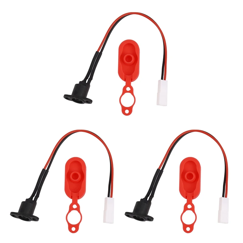 

3X For Xiaomi Mijia M365 Electric Scooter Charging Hole Cover With Charging Cable Charging Port Plastic Waterproof Cover