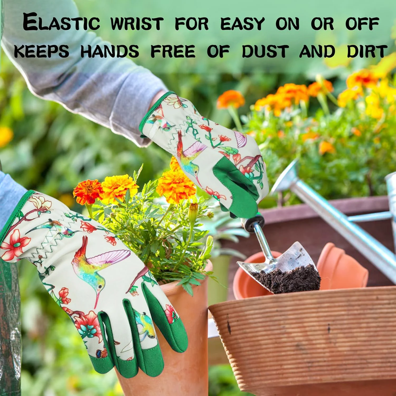 1 Pair Gardening Gloves Rose Pruning Thorn Proof Gloves With Long Forearm Protection Gauntlets For Digging Planting Garden Tool