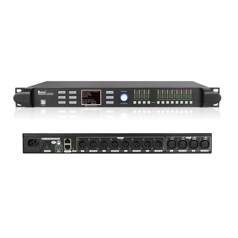 

Professional 96K DSP Audio Processor 4x8 speaker management 4 input 8 out digital audio processor with AES and FIR