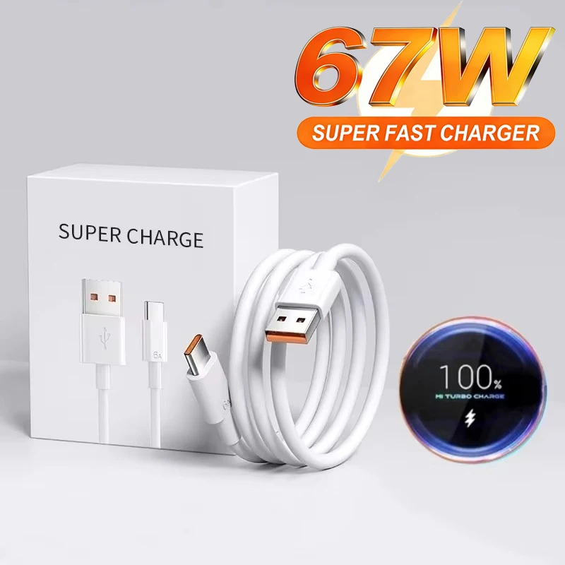 67W USB Fast Charger with Quick Charge Type C Cable