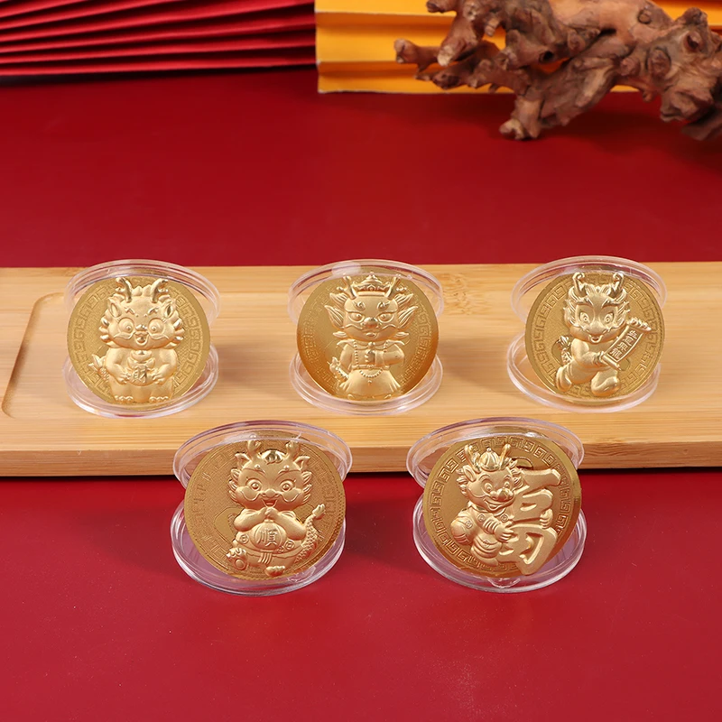 

Year Of The Dragon Zodiac Commemorative Coins Metal Feng Shui Coin Collectible Collection Souvenir