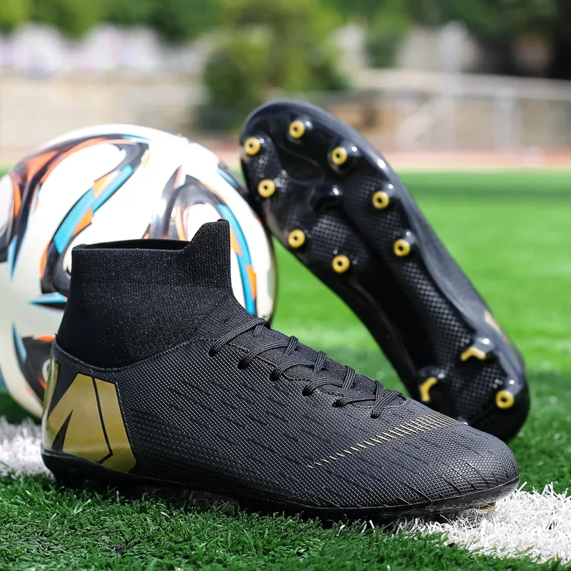 Football Shoes Mens Soccer Cleats Football Boots Training Ankle Cleats Professional Outdoor Wear-Resistant Non-Slip Long Spike TF/FG
