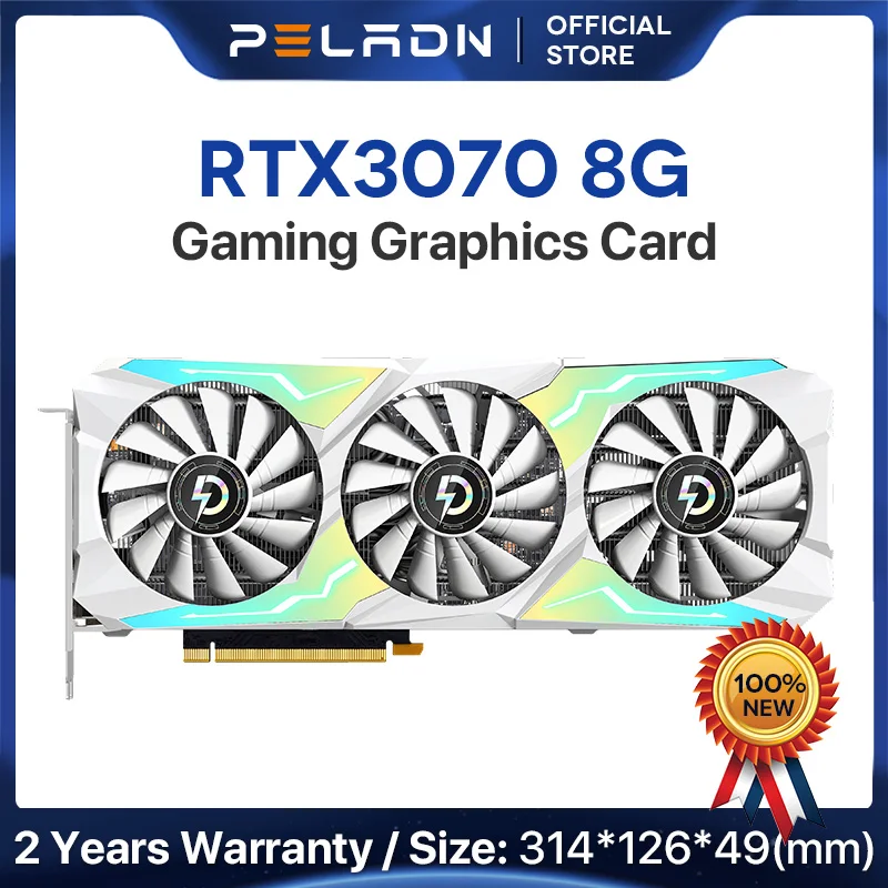 PELADN RTX 3070 8G Graphics Card GDDR6 GPU NVIDIA Computer PC PCI Express  X16 4.0 RGB Gaming Video Card New RTX3070 8Gb