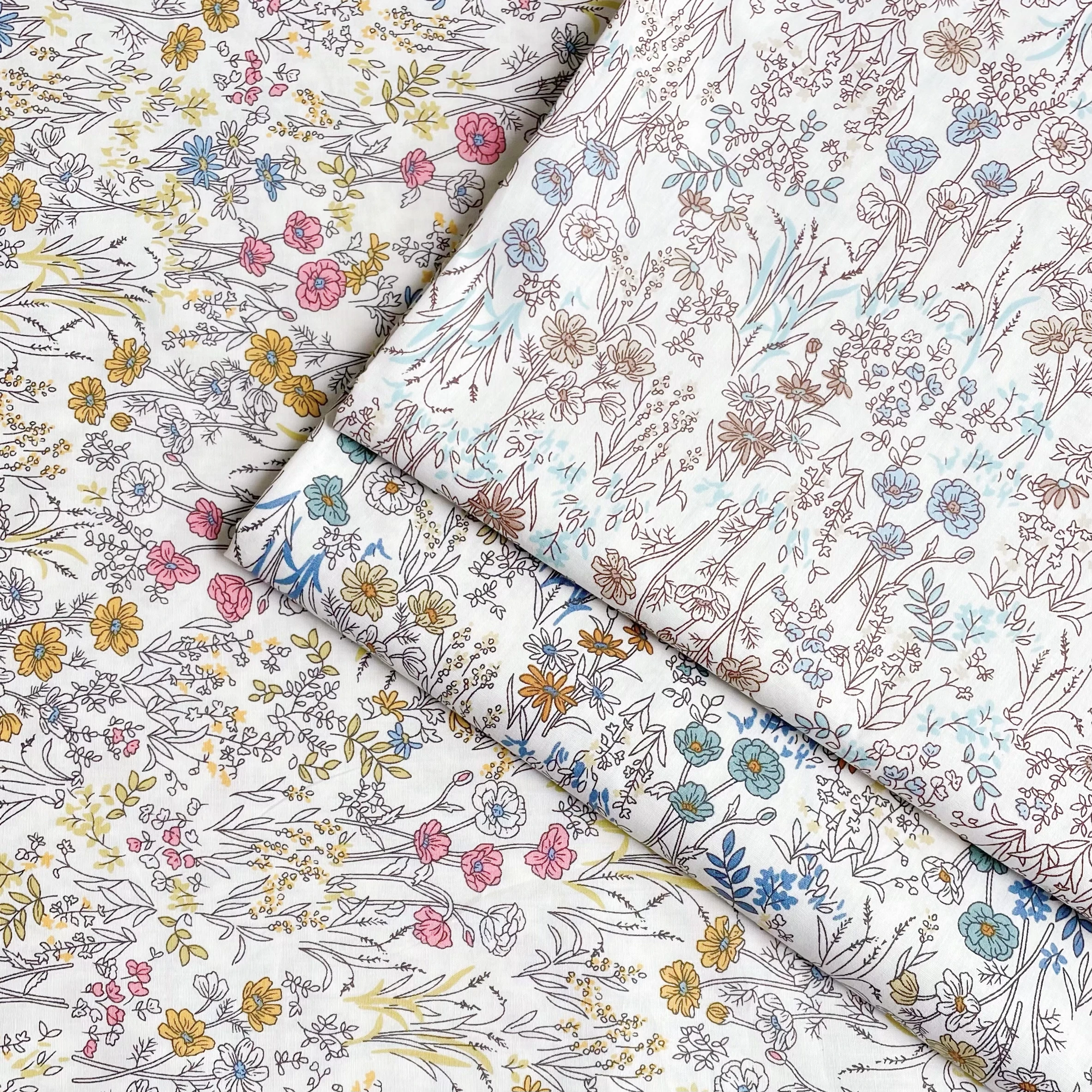 Betsy Plant Floral 100% Cotton Poplin Like Liberty Fabric Digital Printing for Sewing Cloth Dresses Skirt Kids DlY Designer cotton fabric cotton poplin fabric