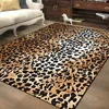 Nordic Style Leopard Decorative Rug for Living Room Large Area Soft Flannel Bedroom Carpet Non-slip Easy Cleaning Study Foot Mat 2