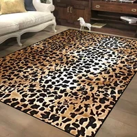 Nordic Style Leopard Decorative Rug for Living Room Large Area Soft Flannel Bedroom Carpet Non-slip Easy Cleaning Study Foot Mat 2