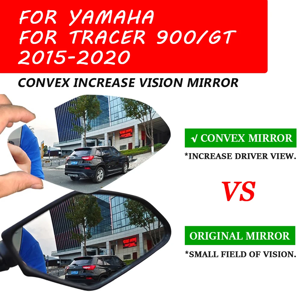 YAMAHA 트레이서 900GT 900 GT 트레이서 900 GT 오토바이 용 볼록 미러, 드라이버 비전 향상 백미러 뷰 렌즈 부품