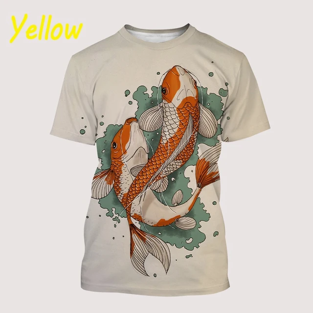 Koi Fish Lucky Fish 3D Print Summer Men Women Crew Neck T-shirt Casual  Short Sleeve Streetwear Oversized Tops Fashion Clothing - AliExpress