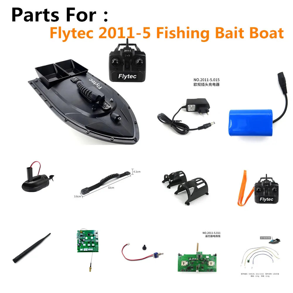 Flytec 2011-5 RC Boat Battery 7.4v 5200mAh / motherboard / Boat Cover For  Flytec 2011-5 Spare Parts 2011-5 Original Accessories - AliExpress