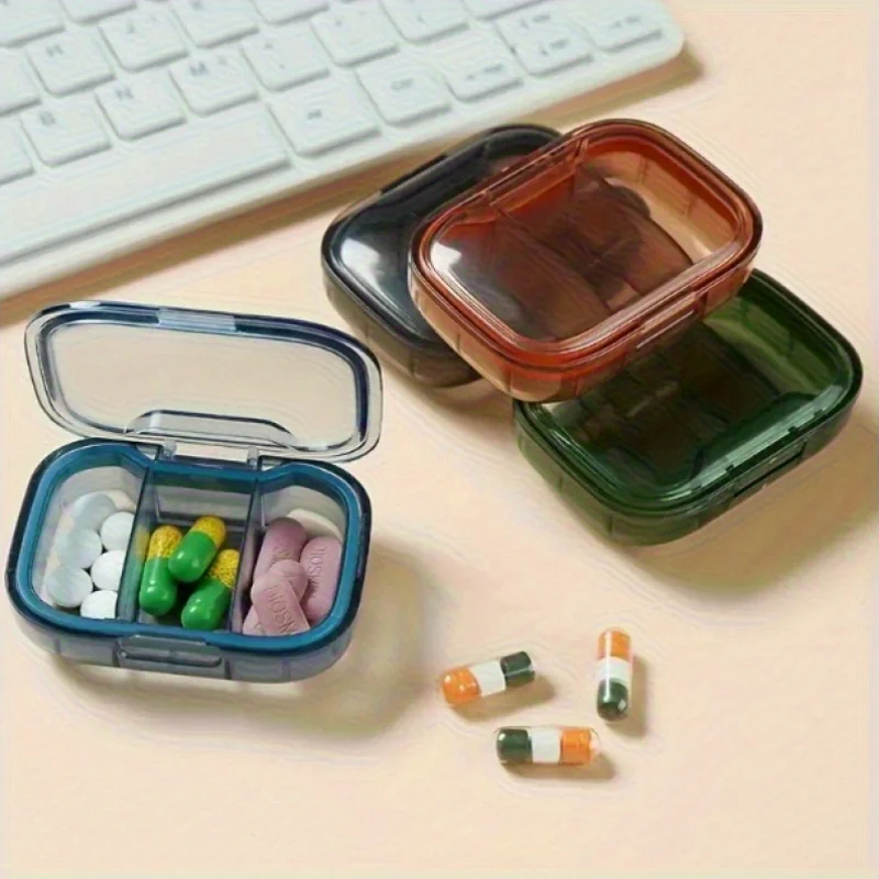 Portable Pill Organizer Box Mini Travel Pill Splitter, Dustproof ABS Plastic, Compact Design for Daily Use, Work & Outings