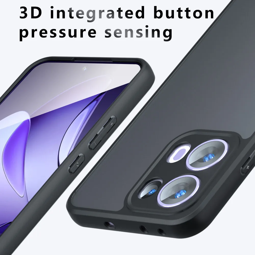 ELVEV Shockproof Frosted Matte Back Cover with Lens Protection