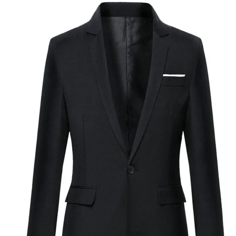 Black Dress Jackets Cropped Jacket for Men Coats Business Man Suits and Blazers Short Korean Style Fashion 2024 Spring Clothes 2