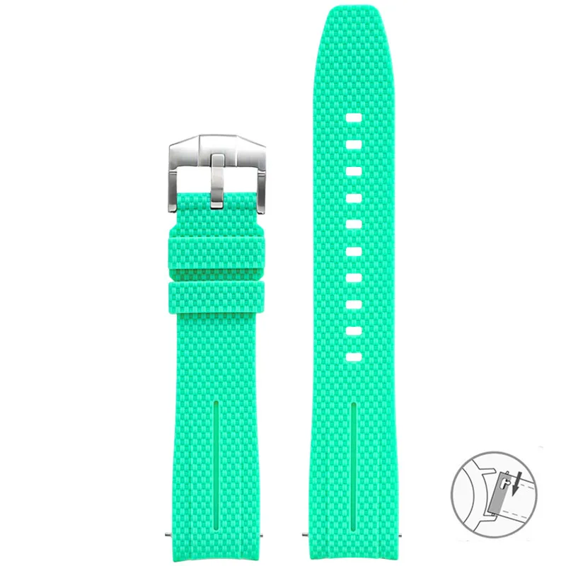 Curved End 20mm Rubber Silicone Quick Release Watch Band