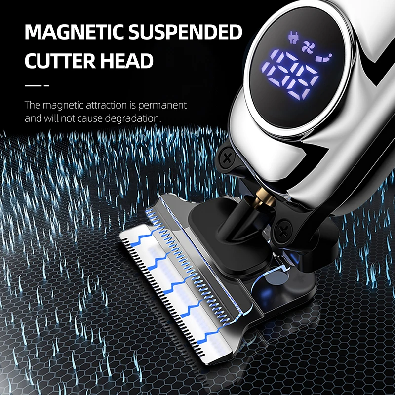 WAIKIL Men's Electric Hair Clipper Oil Head Carving Hair Salon Professional Hair Clipper USB Charging Digital Hair Clipper Tool 2