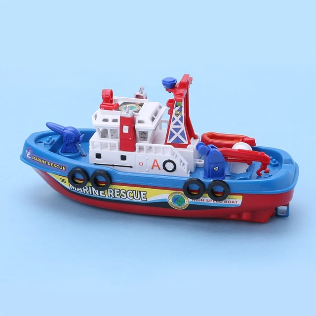 Fast Speed Music Light Electric Marine Rescue Fighting Boat Toy for Kids 6