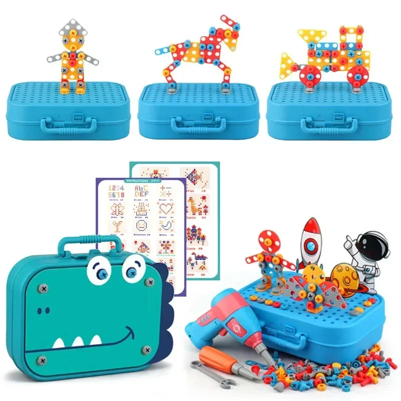 DIY Nut Hand Disassembly Assembly Puzzle Simulated Screwing Toolbox Early Educational Kids Toy Shape Insert Blocks Toys For Boys