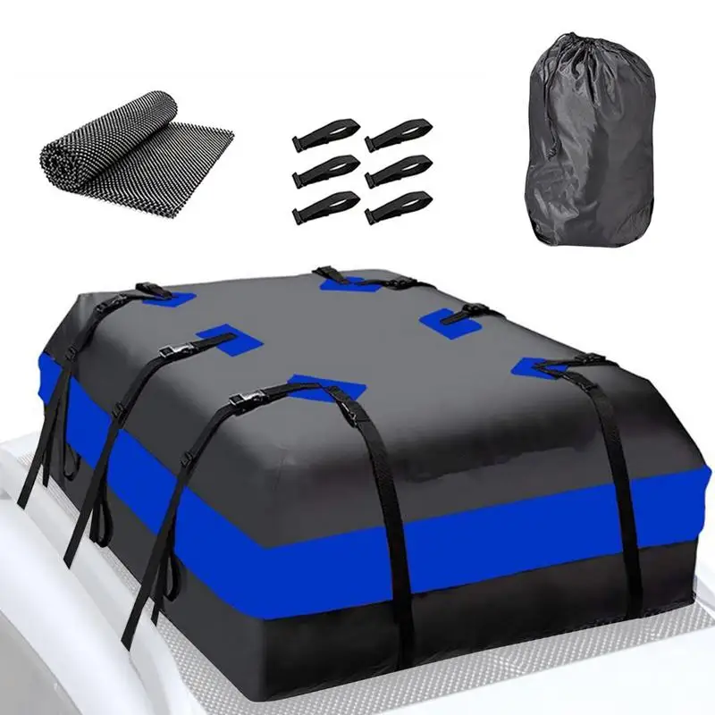 

Car Top Carrier Roof Bag 15 Cubic Feet Top Luggage Storage Carriers Waterproof Rooftop Cargo Carrier For All Vehicle Truck Car