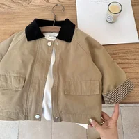 Coupe-vent pour enfants, nouveau Style coréen décontracté Baggy Simple, mode printemps-automne 2025 2