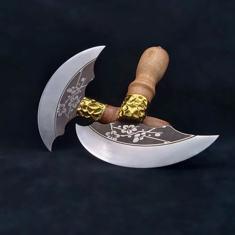 Baver Forged Half Moon Round Skinning Knife Leather Craft Cutter Cutting Tools