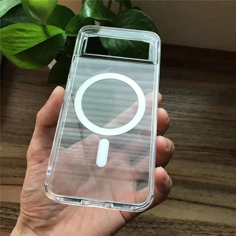 Фото Прозрачный магнитный беспроводной зарядный чехол для телефона Pixel 8Pro, для Google Pixel 7 8 8Pro 7A Magsafe, Ультратонкий силиконовый мягкий чехол №4