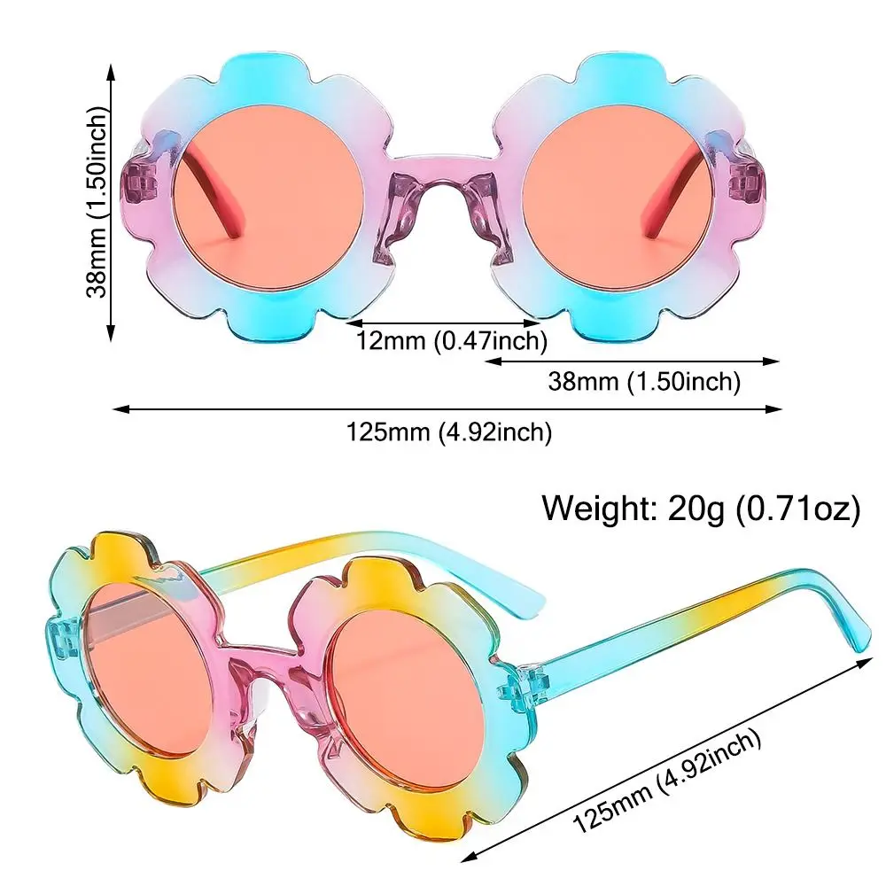 Kids Sunflower Sunglasses Children Round Flower Sun Glasses Outdoor Sun Protection Eyewear Novel Disco Festival Party Shades