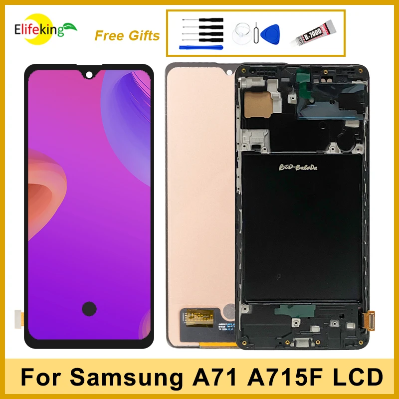 6.7'' Screen OLED For Samsung A71 A715 Display Touch Screen A715F A715F ...