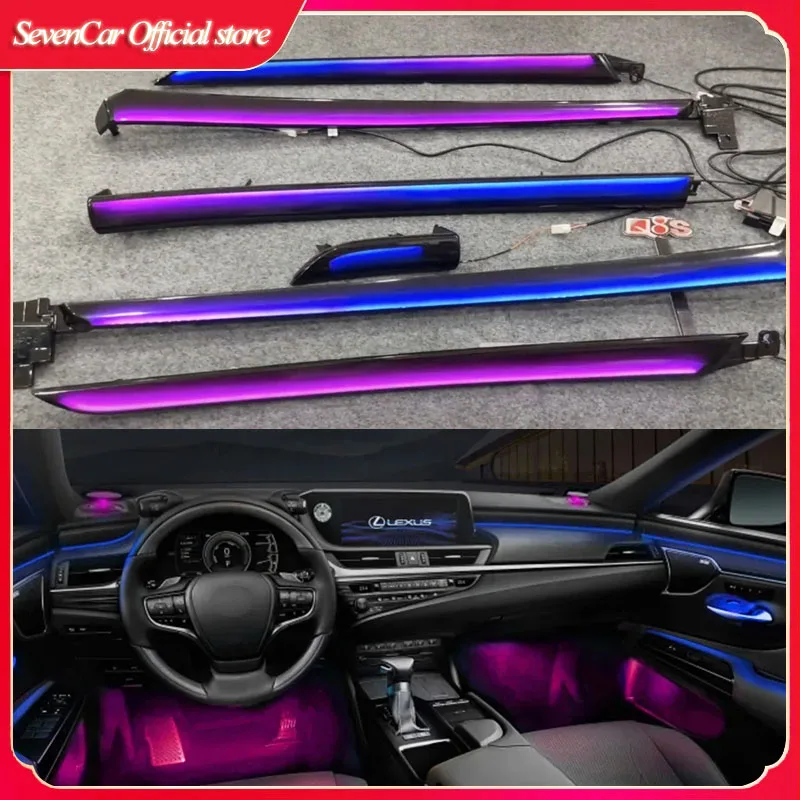 

64 цвета, атмосферная фонарь для Lexus ES ES300h 2018-2023, интерьер из черной древесины, усовершенствованная лампа, украшение для автомобиля, детская атмосфера